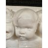 BASSORILIEVO GESSO BIANCO "CHERUBINI MUSICALI" VOLTI PUTTI BIMBI RIGO MUSICALE