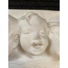 BASSORILIEVO GESSO BIANCO "CHERUBINI MUSICALI" VOLTI PUTTI BIMBI RIGO MUSICALE