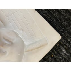 BASSORILIEVO GESSO BIANCO "CHERUBINI MUSICALI" VOLTI PUTTI BIMBI RIGO MUSICALE