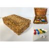 SCATOLA da GIOCO VINTAGE LEGNO BAMBOO PORTA CARTE FICHES DADI VINTAGE ANNI '50