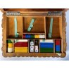SCATOLA da GIOCO VINTAGE LEGNO BAMBOO PORTA CARTE FICHES DADI VINTAGE ANNI '50