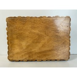 SCATOLA da GIOCO VINTAGE LEGNO BAMBOO PORTA CARTE FICHES DADI VINTAGE ANNI '50