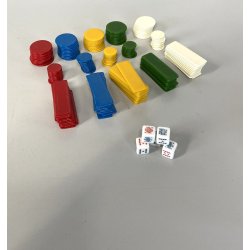 SCATOLA da GIOCO VINTAGE LEGNO BAMBOO PORTA CARTE FICHES DADI VINTAGE ANNI '50