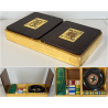 SCATOLA da GIOCO VINTAGE in LEGNO CASINò PORTA CARTE FICHES ROULETTE PANNO GIOCO