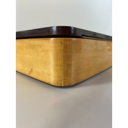 SCATOLA da GIOCO VINTAGE in LEGNO CASINò PORTA CARTE FICHES ROULETTE PANNO GIOCO