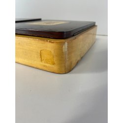 SCATOLA da GIOCO VINTAGE in LEGNO CASINò PORTA CARTE FICHES ROULETTE PANNO GIOCO