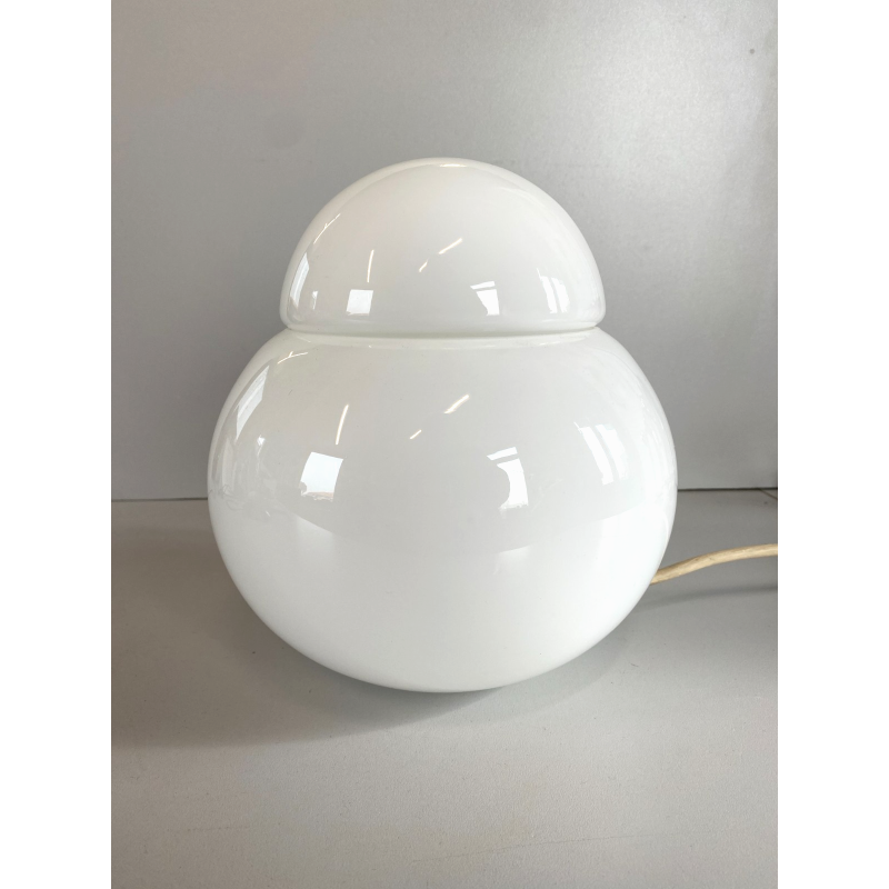 LAMPADA TAVOLO ABATJOUR Daruma DESIGN Sergio Asti VETRO OPALINO ø 19 cm '68