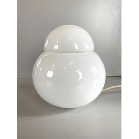 LAMPADA TAVOLO ABATJOUR Daruma DESIGN Sergio Asti VETRO OPALINO ø 19 cm '68