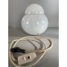 LAMPADA TAVOLO ABATJOUR Daruma DESIGN Sergio Asti VETRO OPALINO ø 19 cm '68
