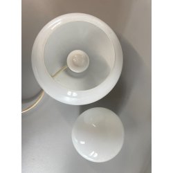 LAMPADA TAVOLO ABATJOUR Daruma DESIGN Sergio Asti VETRO OPALINO ø 19 cm '68