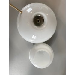 LAMPADA TAVOLO ABATJOUR Daruma DESIGN Sergio Asti VETRO OPALINO ø 19 cm '68