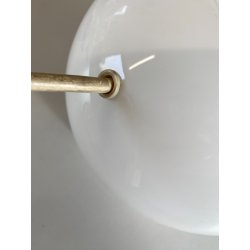 LAMPADA TAVOLO ABATJOUR Daruma DESIGN Sergio Asti VETRO OPALINO ø 19 cm '68