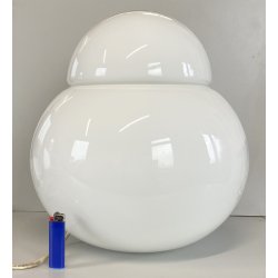 LAMPADA TAVOLO ABATJOUR Daruma DESIGN Sergio Asti VETRO OPALINO Candle ø33cm '68