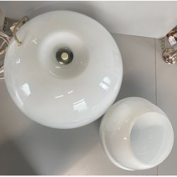 LAMPADA TAVOLO ABATJOUR Daruma DESIGN Sergio Asti VETRO OPALINO Candle ø33cm '68