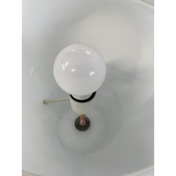 LAMPADA TAVOLO ABATJOUR Daruma DESIGN Sergio Asti VETRO OPALINO Candle ø33cm '68