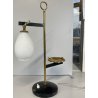 LAMPADA TAVOLO POSACENERE VETRO SATINATO METALLO DORATO NERO STILNOVO VINTAGE 50