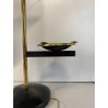 LAMPADA TAVOLO POSACENERE VETRO SATINATO METALLO DORATO NERO STILNOVO VINTAGE 50
