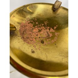 LAMPADA TAVOLO POSACENERE VETRO SATINATO METALLO DORATO NERO STILNOVO VINTAGE 50