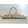 CESTINO VINTAGE IN LEGNO MANICO METALLO DORATO DESIGN Aldo Tura MACABO ANNI '50s