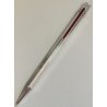 PENNA SFERA Must De Cartier TRINITY LACCA ROSSA ARGENTO vintage BALLPOINT PEN