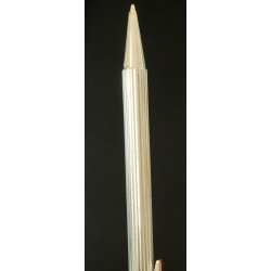 PENNA SFERA Must De Cartier TRINITY LACCA ROSSA ARGENTO vintage BALLPOINT PEN