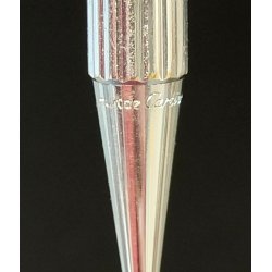 PENNA SFERA Must De Cartier TRINITY LACCA ROSSA ARGENTO vintage BALLPOINT PEN