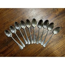BROGGI CALDERONI antichi 10 cucchiaini da dessert POSATE stile art deco 14,2 cm