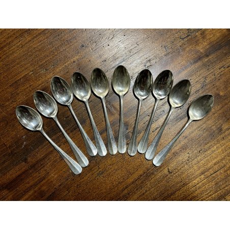 BROGGI CALDERONI antichi 10 cucchiaini da dessert POSATE stile art deco 14,2 cm