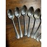 BROGGI CALDERONI antichi 10 cucchiaini da dessert POSATE stile art deco 14,2 cm