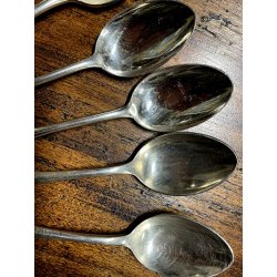 BROGGI CALDERONI antichi 10 cucchiaini da dessert POSATE stile art deco 14,2 cm