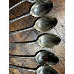 BROGGI CALDERONI antichi 10 cucchiaini da dessert POSATE stile art deco 14,2 cm