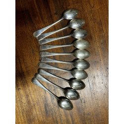 BROGGI CALDERONI antichi 10 cucchiaini da dessert POSATE stile art deco 14,2 cm