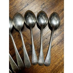 BROGGI CALDERONI antichi 10 cucchiaini da dessert POSATE stile art deco 14,2 cm