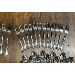 antico servizio POSATE 51 pz TRILOBATE firmate EMD90 coltelli forchette cucchiai