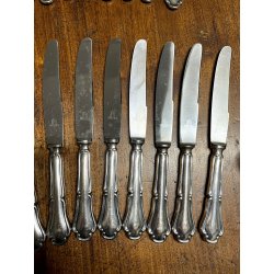 antico servizio POSATE 51 pz TRILOBATE firmate EMD90 coltelli forchette cucchiai