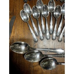 antico servizio POSATE 51 pz TRILOBATE firmate EMD90 coltelli forchette cucchiai