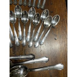 antico servizio POSATE 51 pz TRILOBATE firmate EMD90 coltelli forchette cucchiai