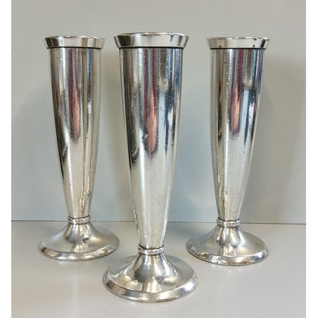 SET3 pz VASO Monofiore DESIGN Gio Ponti ANNI 50 Arthur Krupp METALLO ARGENTATO