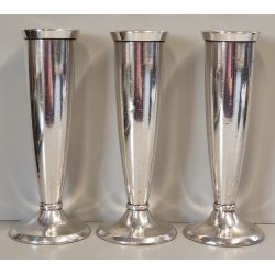 SET3 pz VASO Monofiore DESIGN Gio Ponti ANNI 50 Arthur Krupp METALLO ARGENTATO