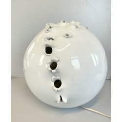 LAMPADA da TAVOLO SCULTURA ASTRATTA CERAMICA BIANCA IBIS Cunardo ø 29 EPOCA '50