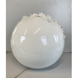 LAMPADA da TAVOLO SCULTURA ASTRATTA CERAMICA BIANCA IBIS Cunardo ø 29 EPOCA '50