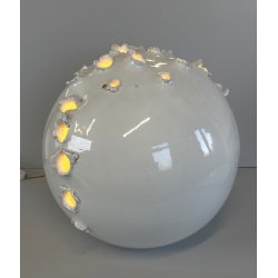 LAMPADA da TAVOLO SCULTURA ASTRATTA CERAMICA BIANCA IBIS Cunardo ø 29 EPOCA '50