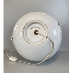 LAMPADA da TAVOLO SCULTURA ASTRATTA CERAMICA BIANCA IBIS Cunardo ø 29 EPOCA '50