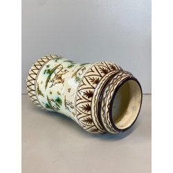 ANTICO VASO ALBARELLO MAIOLICA Levantino SAVONA DECORO FIGURE PAESAGGIO 23,5 cm