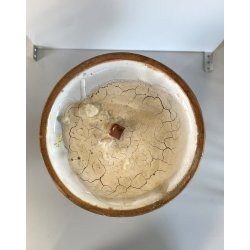 VASO BIANSATO MAIOLICA LUSTRO METALLICO DECORO MOTIVO FOGLIATO PRESE TRITONE