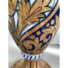 VASO BIANSATO PRESE TRITONE MAIOLICA LUSTRO METALLICO DECORO MOTIVO FOGLIATO '50