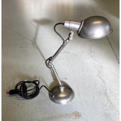 LAMPADA DA TAVOLO SCRIVANIA DESIGN INDUSTRIALE OTTONE NICHELATO REGOLABILE '30