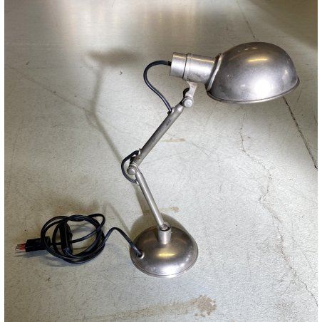 LAMPADA DA TAVOLO SCRIVANIA DESIGN INDUSTRIALE OTTONE NICHELATO REGOLABILE '30