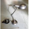 LAMPADA DA TAVOLO SCRIVANIA DESIGN INDUSTRIALE OTTONE NICHELATO REGOLABILE '30