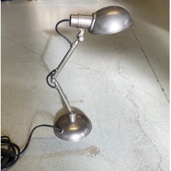 LAMPADA DA TAVOLO SCRIVANIA DESIGN INDUSTRIALE OTTONE NICHELATO REGOLABILE '30